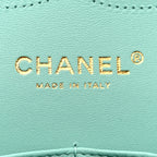 Caviar Quilted Jumbo Double Flap Light Green