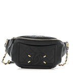 Caviar Quilted Filigree Waist Bag Black
