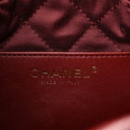 Shiny Calfskin Quilted Mini Chanel 22 Dark Burgundy