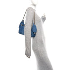 Washed Denim Quilted Mini Chanel 25 Handbag Blue