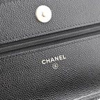 Caviar Quilted Miss Coco Wallet On Chain WOC Black