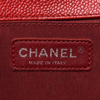 Caviar Quilted Medium Boy Flap Red