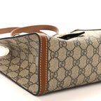 GG Supreme Monogram Calfskin Small Padlock Tote Beige Ebony Tuscany