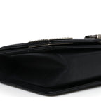 Calfskin Quilted Metal Embellished Paris Dallas Medium Boy Flap Black