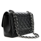 Lambskin Quilted Jumbo Double Flap Black