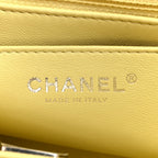 Lambskin Quilted Mini Square Flap Yellow