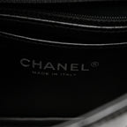 Patent Calfskin Quilted Mini Rectangular Flap Black