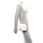 Caviar Quilted Medium Single Flap White