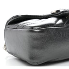 Metallic Lambskin Matelasse Mini GG Marmont Shoulder Bag Piombo
