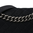 Bullskin Suede Caviar Quilted Medium Boy Flap Black
