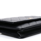 Caviar Quilted Wallet on Chain WOC Black