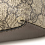 GG Supreme Monogram Textured Dollar Calfskin Web Small Ophidia Dome Shoulder Bag Beige Ebony New Acero