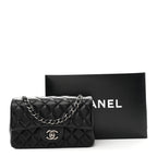Lambskin Quilted Mini Rectangular Flap Black