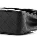 Caviar Quilted Medium Double Flap Black