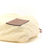 X PAULA'S IBIZA Terry Cloth Calfskin Drawstring Pouch Natural Tan