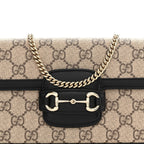 GG Supreme Monogram Azalea Calfskin Horsebit 1955 Mini Bag Beige Black