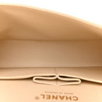Caviar Quilted Medium Double Flap Light Beige