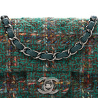 Tweed Quilted Mini Rectangular Flap Green