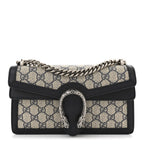 GG Supreme Monogram Textured Dollar Calfskin Small Rectangular Dionysus Shoulder Bag Beige Blue