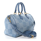 Damier Denim 3D Speedy Bandouliere 30 Denim Blue