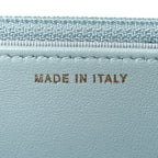 Lambskin Quilted Trendy CC Wallet On Chain WOC Light Blue