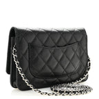 Caviar Quilted Wallet on Chain WOC Black