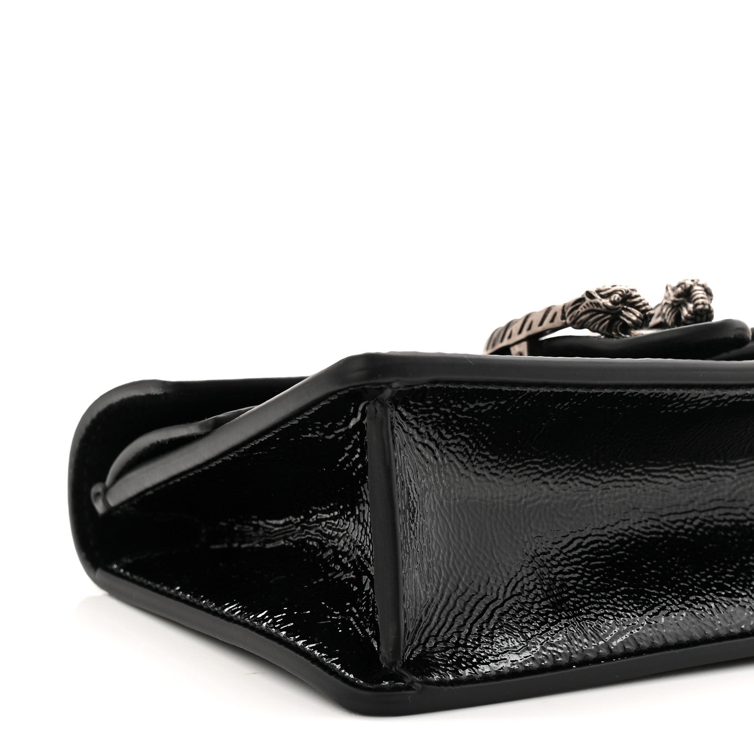Crinkled Patent Super Mini Dionysus Shoulder Bag Black