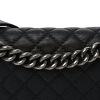 Calfskin Quilted Metal Embellished Paris Dallas Medium Boy Flap Black