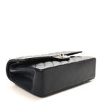 Caviar Quilted Medium Double Flap Navy