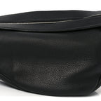 Grained Calfskin Large Slouchy Banana Bag Black