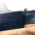 Vintage Effect Calfskin Matelasse Diagonal Super Mini Torchon GG Marmont Shoulder Bag Blue Agata Mystic White