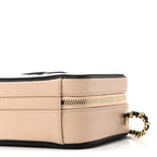 Caviar Quilted Small CC Filigree Vanity Case Beige Black