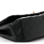 Lambskin Quilted Jumbo Double Flap Black