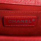Aged Calfskin Chevron Quilted Medium Jacket Boy Flap Red