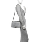 Metallic Calfskin Quilted New Medium Plexiglass Boy Flap Silver