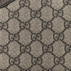 GG Supreme Monogram Textured Dollar Calfskin Web Small Ophidia GG Handbag Beige Ebony New Acero