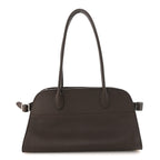 Grained Calfskin Margaux Shoulder 12 Deep Brown