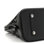 Patent Calfskin Laced Monogram Alma PM Black