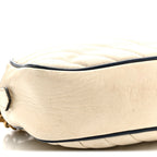 Vintage Effect Calfskin Matelasse Diagonal Small Torchon GG Marmont Chain Shoulder Bag Mystic White Blue Agata