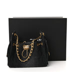 Washed Denim Quilted Mini Chanel 25 Handbag Black