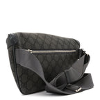 GG Supreme Monogram Textured Dollar Calfskin Ophidia Belt Bag Grey Black Graphite Grey