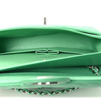 Caviar Chevron Quilted Medium Double Flap Green