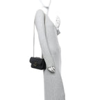 Calfskin Matelasse Medium GG Marmont Shoulder Bag Black