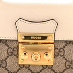 GG Supreme Monogram New Sakai Calfskin Mini Padlock Top Handle Shoulder Bag Beige Ebony Mystic White Sun Oil