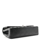 Lambskin Quilted Medium Double Flap Black