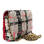 Tweed Calfskin Signe Wallet On Chain WOC Black Pink Orange