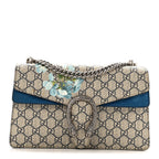 GG Supreme Monogram Blooms Small Dionysus Shoulder Bag Beige Navy Vintage Blue