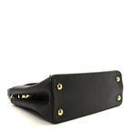 Taurillon Capucines PM Black Fuchsia