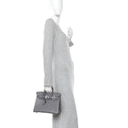 Ostrich Birkin 25 Gris Agate