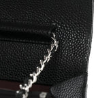 Caviar Quilted Wallet on Chain WOC Black